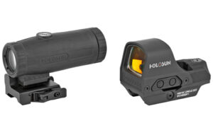 Holosun HS510C + HM3X Combo Open Reflex Sight with 3x Magnifier, 2/65 MOA Red MRS, Black