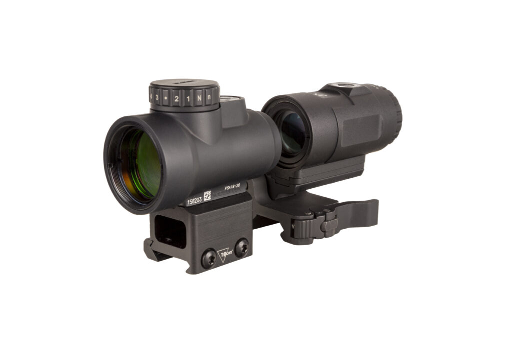 Trijicon MRO HD 1×25 Red Dot Sight with 3x Magnifier, 2 MOA Dot & 68 MOA Circle, Full Co-Witness Mount, Black