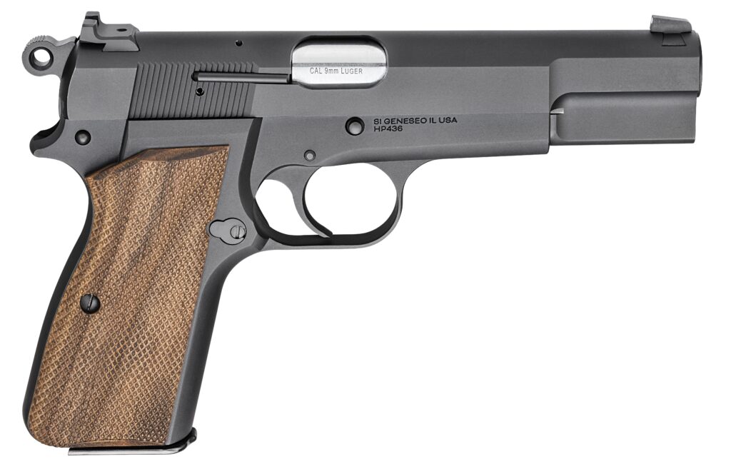 Springfield Armory SA-35 9mm blued pistol with walnut grips
