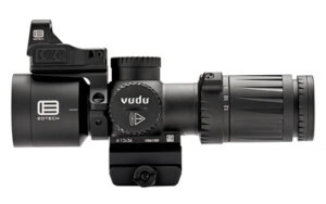 EOTECH Vudu 4-12x36mm FFP MR5 MRAD Rifle Scope Package with Integrated Mount and EFLX Sight, Black