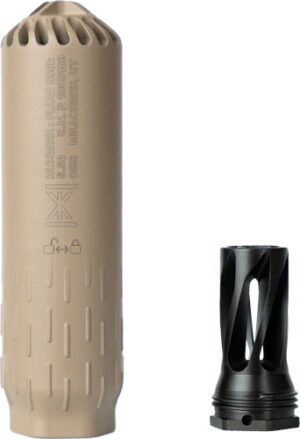 HUXWRX FLOW 556K Suppressor with Flash Hider, Flat Dark Earth