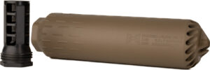 HUXWRX FLOW 762 Ti Suppressor with Muzzle Brake, Flat Dark Earth