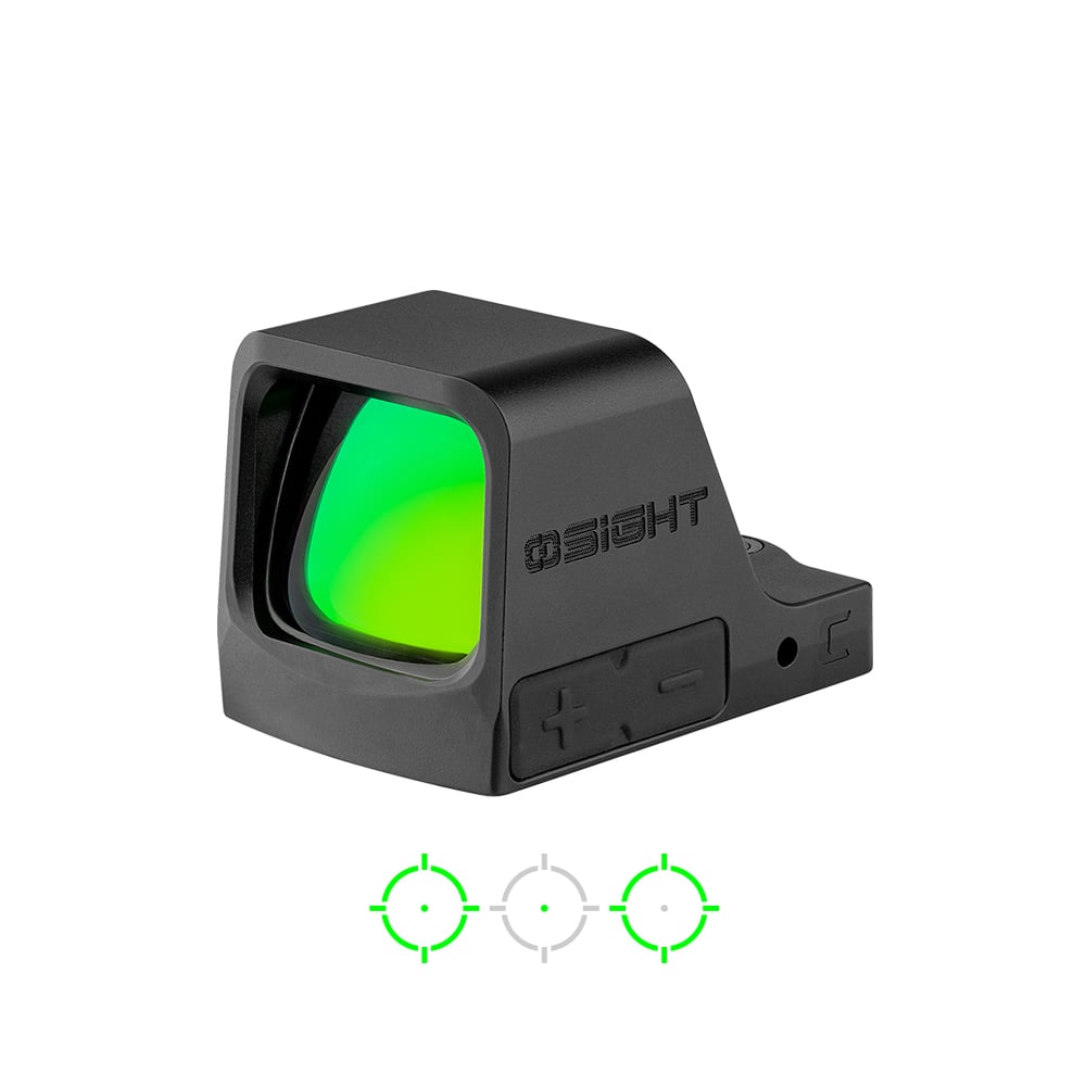 Osight C Open Green Dot Sight, 3 MOA Dot and 32 MOA Circle