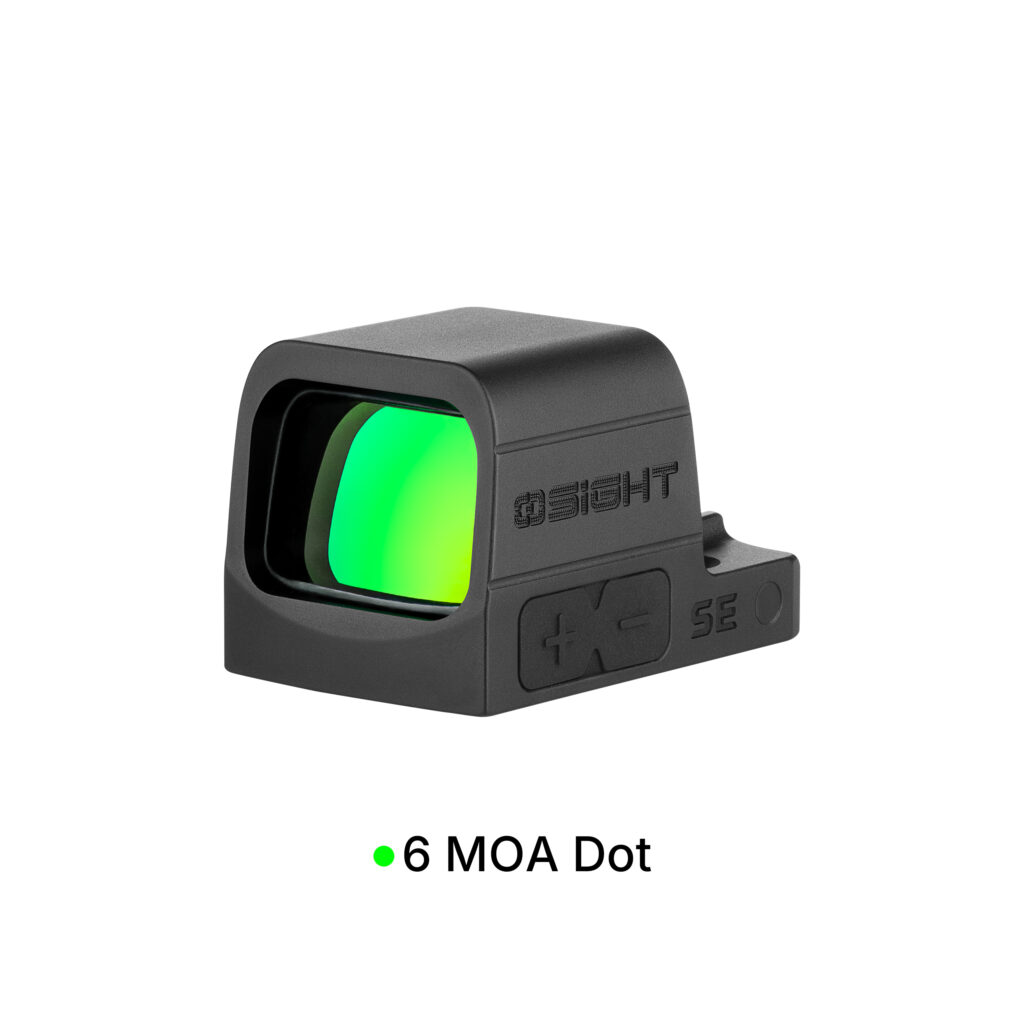 Osight SE Enclosed RMSc Green Dot Sight, 6 MOA Dot