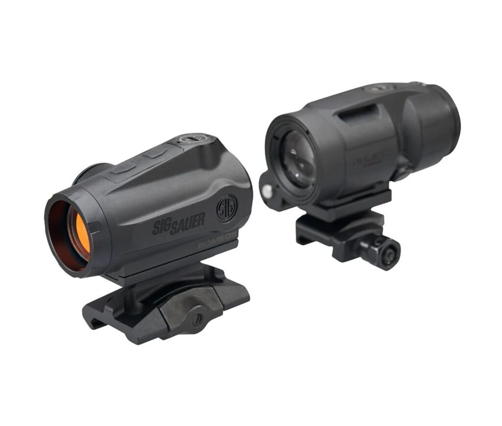 SIG Sauer ROMEO5 Gen II JULIET3-Micro Combo Kit, 2 MOA Red Dot / 3x22mm Magnifier, Black