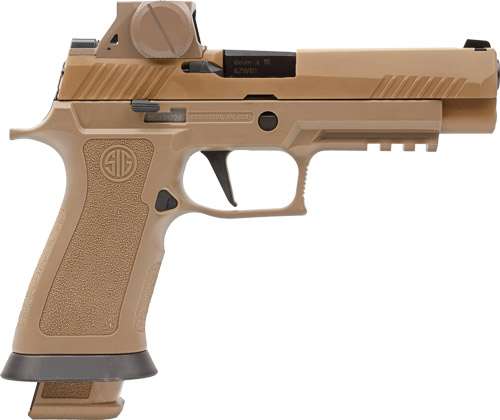 SIG Sauer M17X 9mm coyote pistol with ROMEO-M17, compact right-front crop
