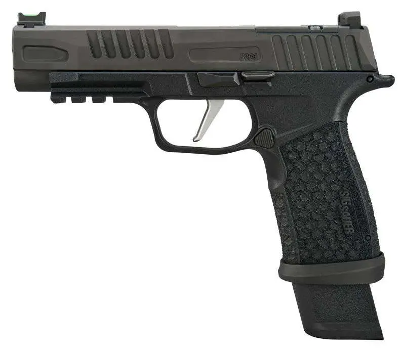 SIG P365 Fuse 9mm pistol, alternate right-side view of the optic-ready slide