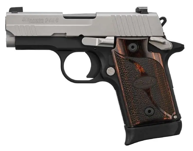 SIG Sauer P938 Two-Tone 9mm Micro-Compact Pistol, 3" Barrel, Rosewood Grips, additional view 3
