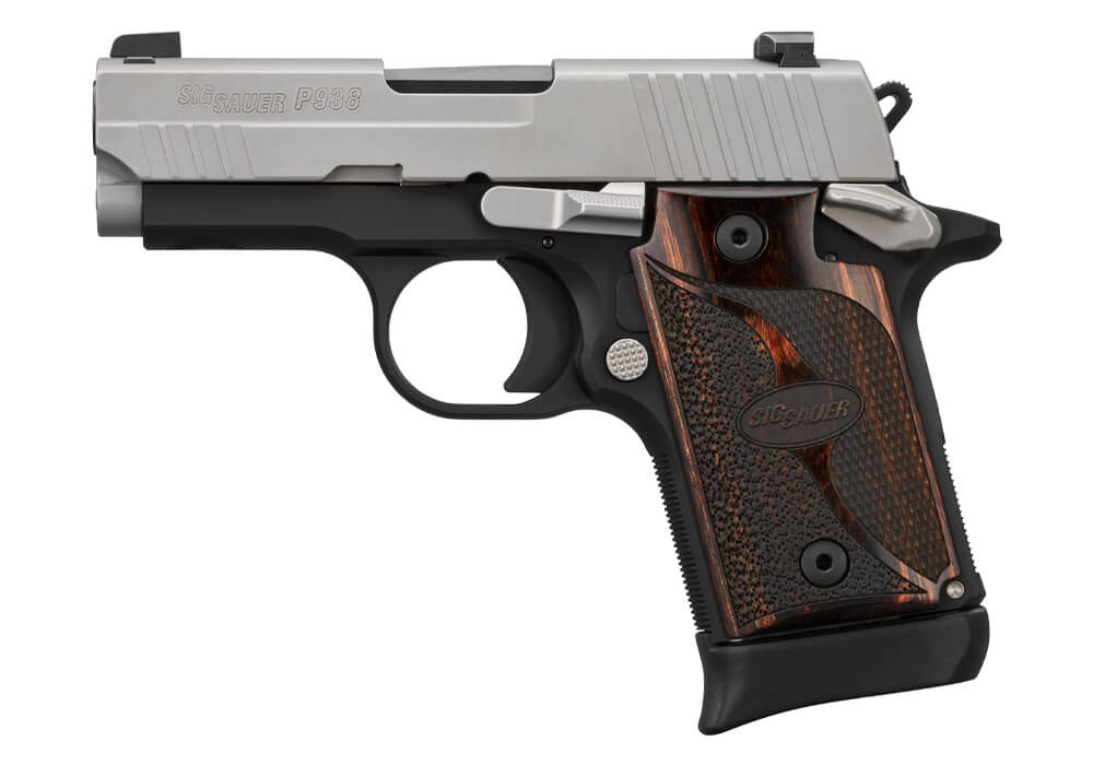 SIG Sauer P938 Two-Tone 9mm Micro-Compact Pistol, 3" Barrel, Rosewood Grips, additional view 1