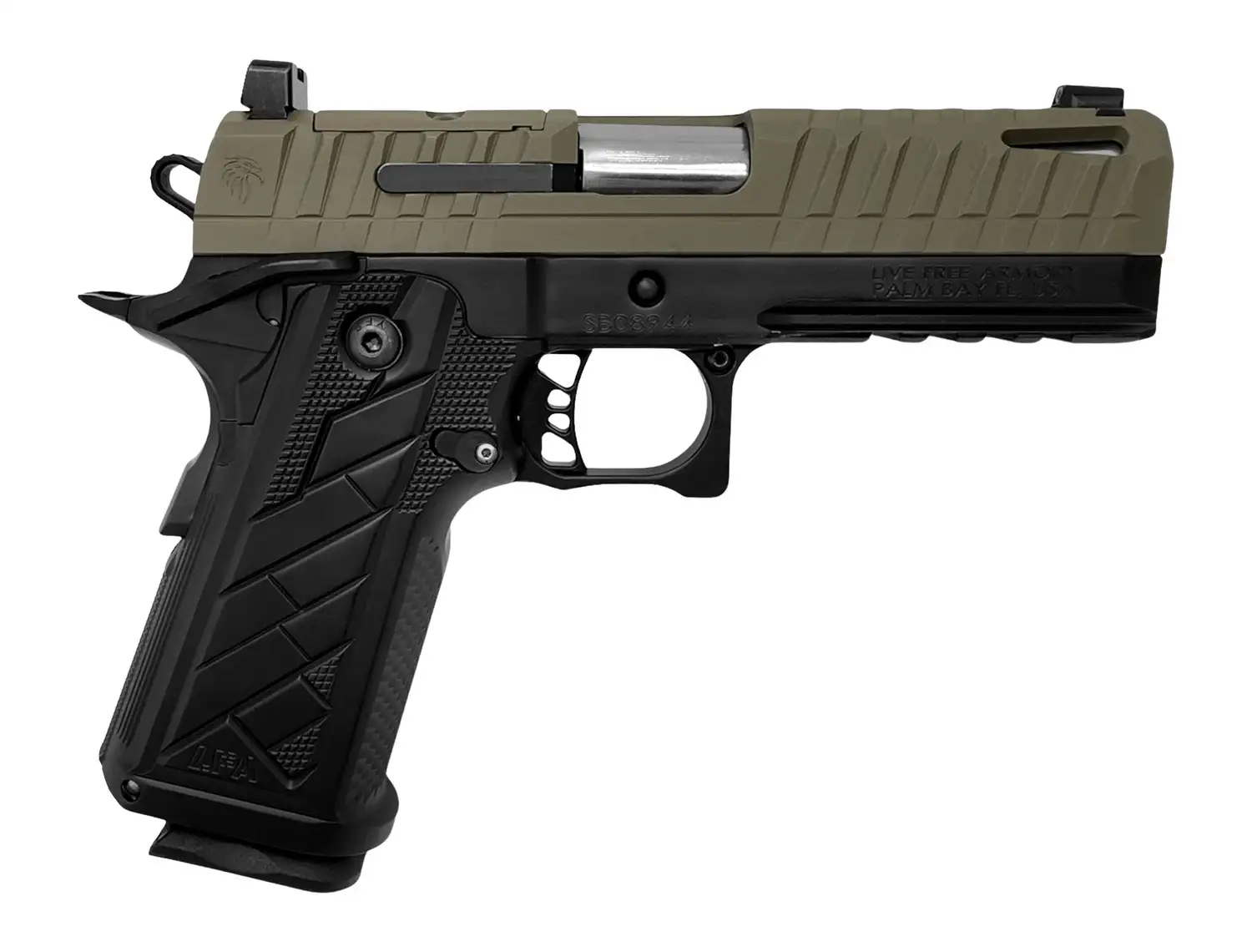 Live Free Armory Apollo 11 V2 Compact 9mm Pistol, 4.15", 18+1, FDE