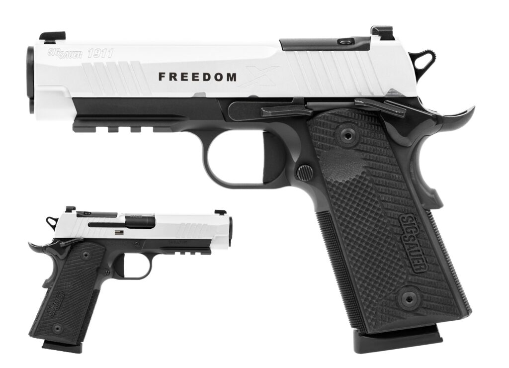 SIG Sauer 1911X XCarry Freedom .45 ACP Pistol, 4.25" Barrel, Black/White, Optic Ready, 8-Round
