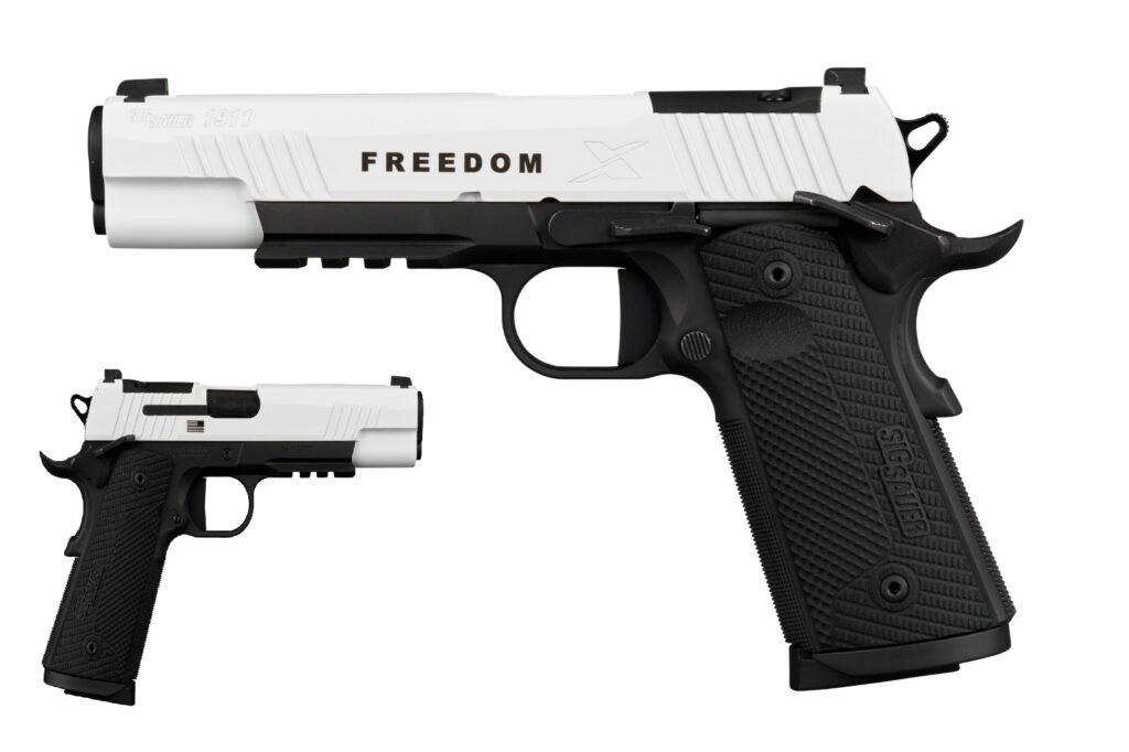 SIG Sauer 1911X Freedom Full-Size .45 ACP Pistol, 5" Barrel, Black/White, Optic Ready, 8-Round