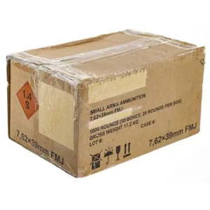Century Arms BSP 7.62x39mm 122gr FMJ Corrosive Ammo, 20 Round Box
