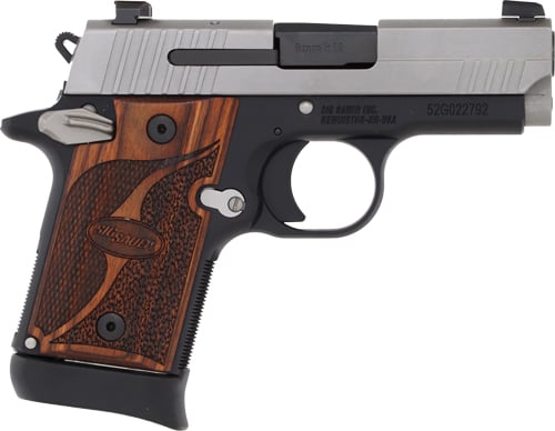 SIG Sauer P938 Two-Tone 9mm Micro-Compact Pistol, 3" Barrel, Rosewood Grips, additional view 4