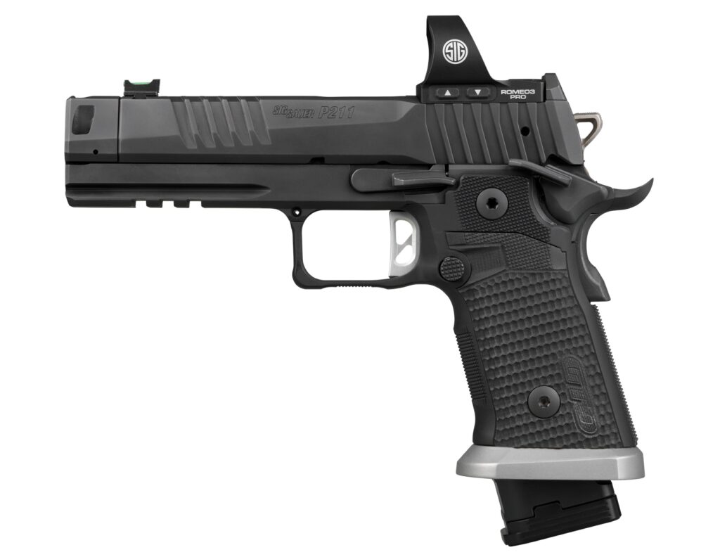 SIG Sauer P211 GTO ROMEO3 PRO 9mm Pistol 4.4" Barrel Black 23/21-Round Compensated