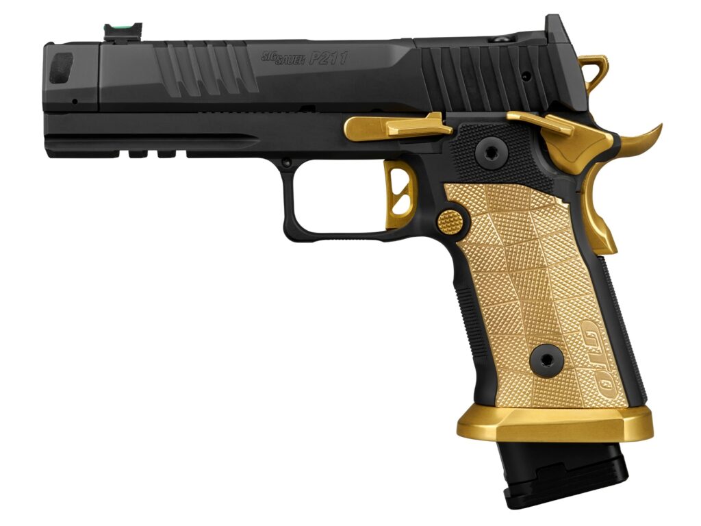 SIG Sauer P211 GTO Spectre Comp 9mm Pistol 4.4" Barrel Black/Brass 23/21-Round Optic Ready