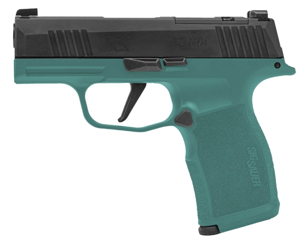 SIG Sauer P365X Teal/Black 9mm Pistol, 3.1" Barrel, 12-Round