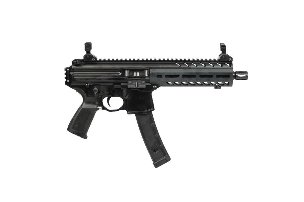 SIG Sauer MPX 9mm pistol with 8 inch barrel and 35 round magazine