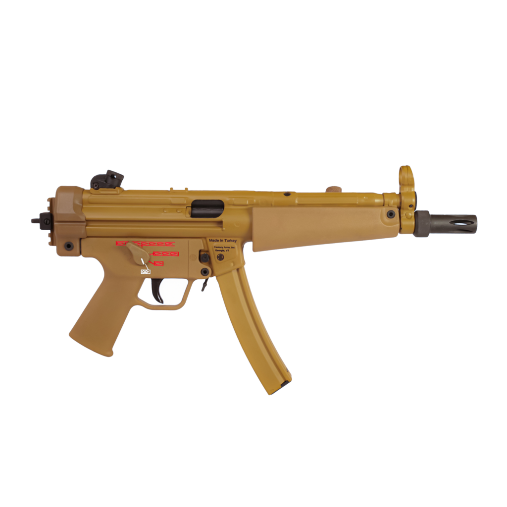 Century Arms AP5 RAL8000 9mm 8.9" Pistol, 1/2x28 Threaded Barrel, FDE