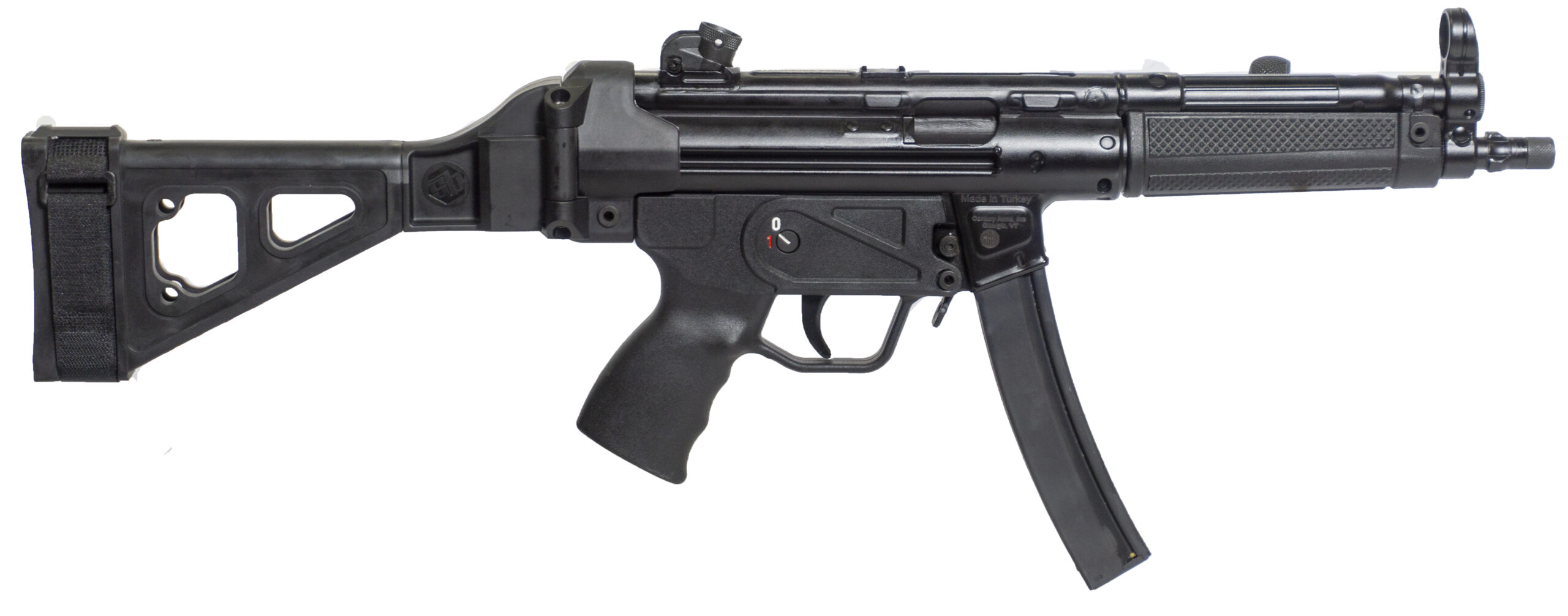Century Arms AP5 9mm 8.9" Pistol with Brace, 30+1, Black