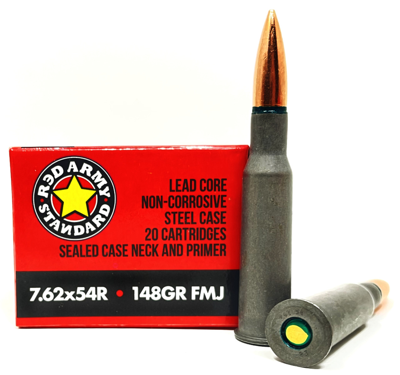 Red Army Standard 7.62x54R 148gr FMJ Ammo, 20 Round Box