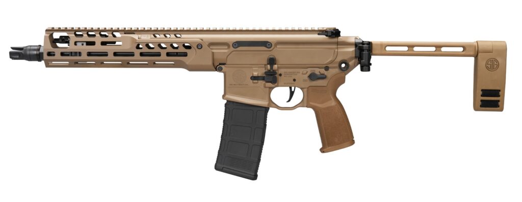SIG Sauer MCX-SPEAR LT IR 5.56 NATO pistol with 11.5 inch barrel and FDE Cerakote finish