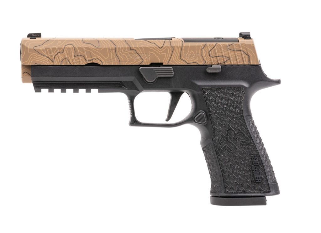 SIG Sauer P320 XTEN Endure 10mm Pistol, 5 Barrel, Tan Topo / Black, 15-Round