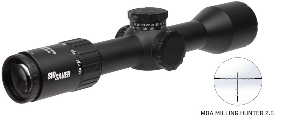 SIG WHISKEY6 3-18x44 SFP MOA Milling Hunter 2.0 with multi-lock zero stop, black