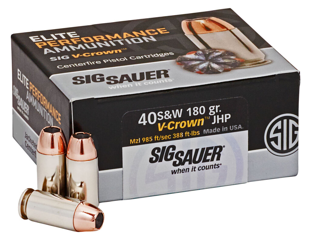 SIG Sauer V-Crown .40 S&W 180gr JHP Ammo, 50 Rounds