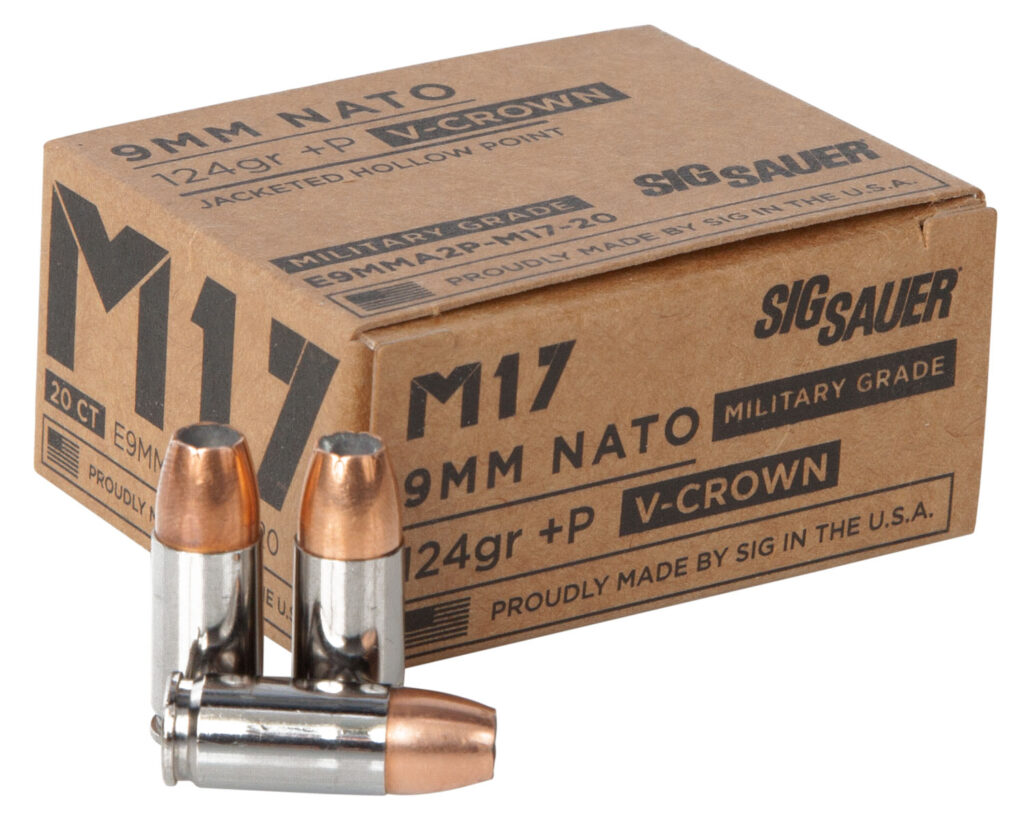 SIG Sauer V-Crown 9mm Luger 124gr JHP Ammo, 20 Rounds