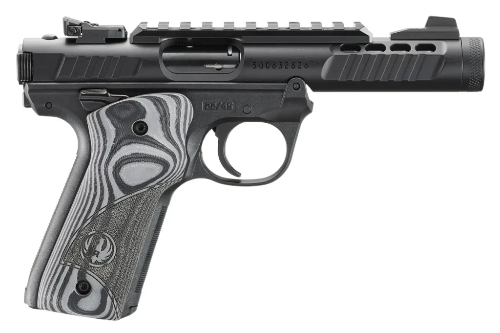 Ruger Mark IV 22/45 Lite .22 LR Pistol, Black Anodized w/Hogue Grip Plates, 4.4" Barrel, 10+1 product image
