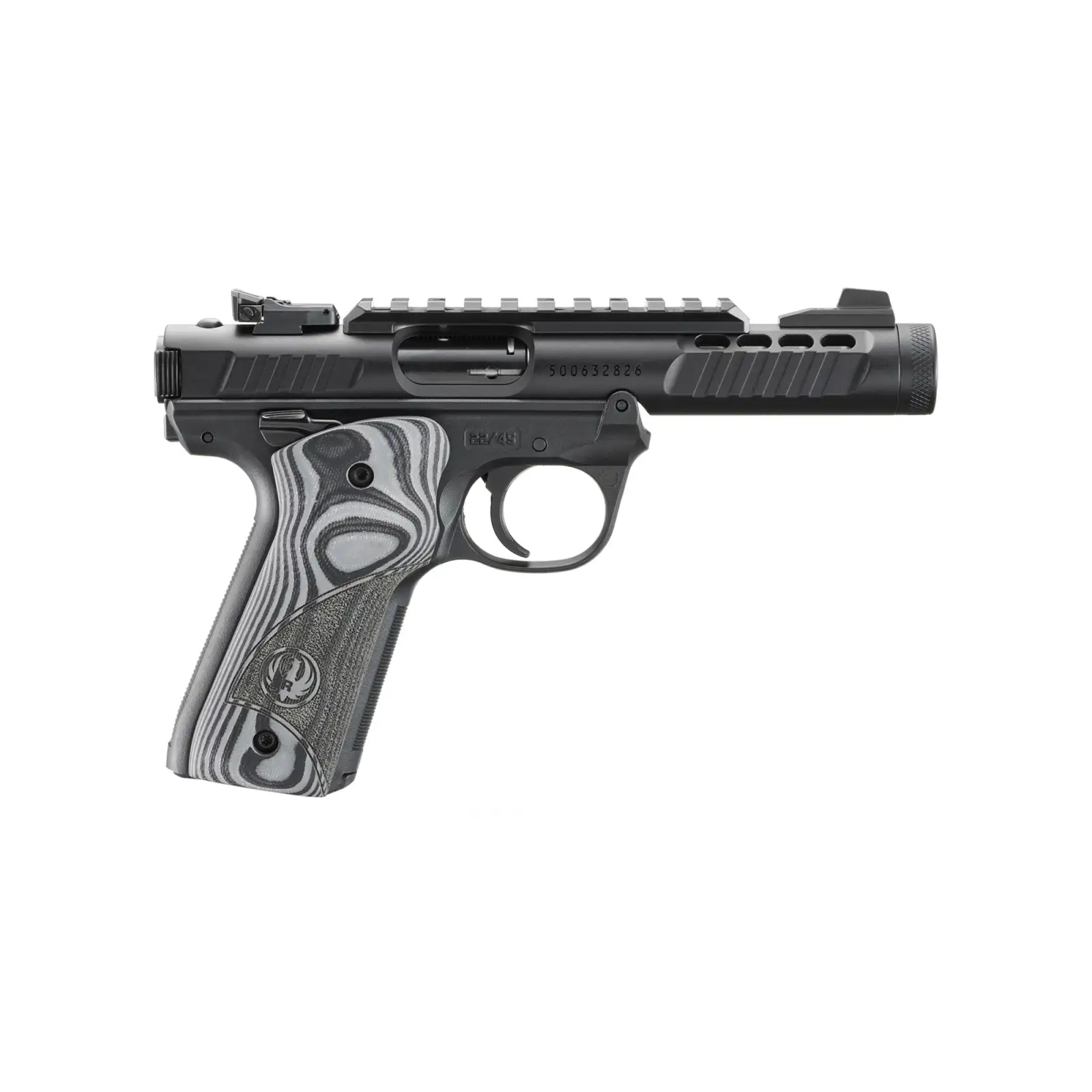 Ruger Mark IV 22/45 Lite .22 LR Pistol, Black Anodized w/Hogue Grip Plates, 4.4" Barrel, 10+1 - Image 3