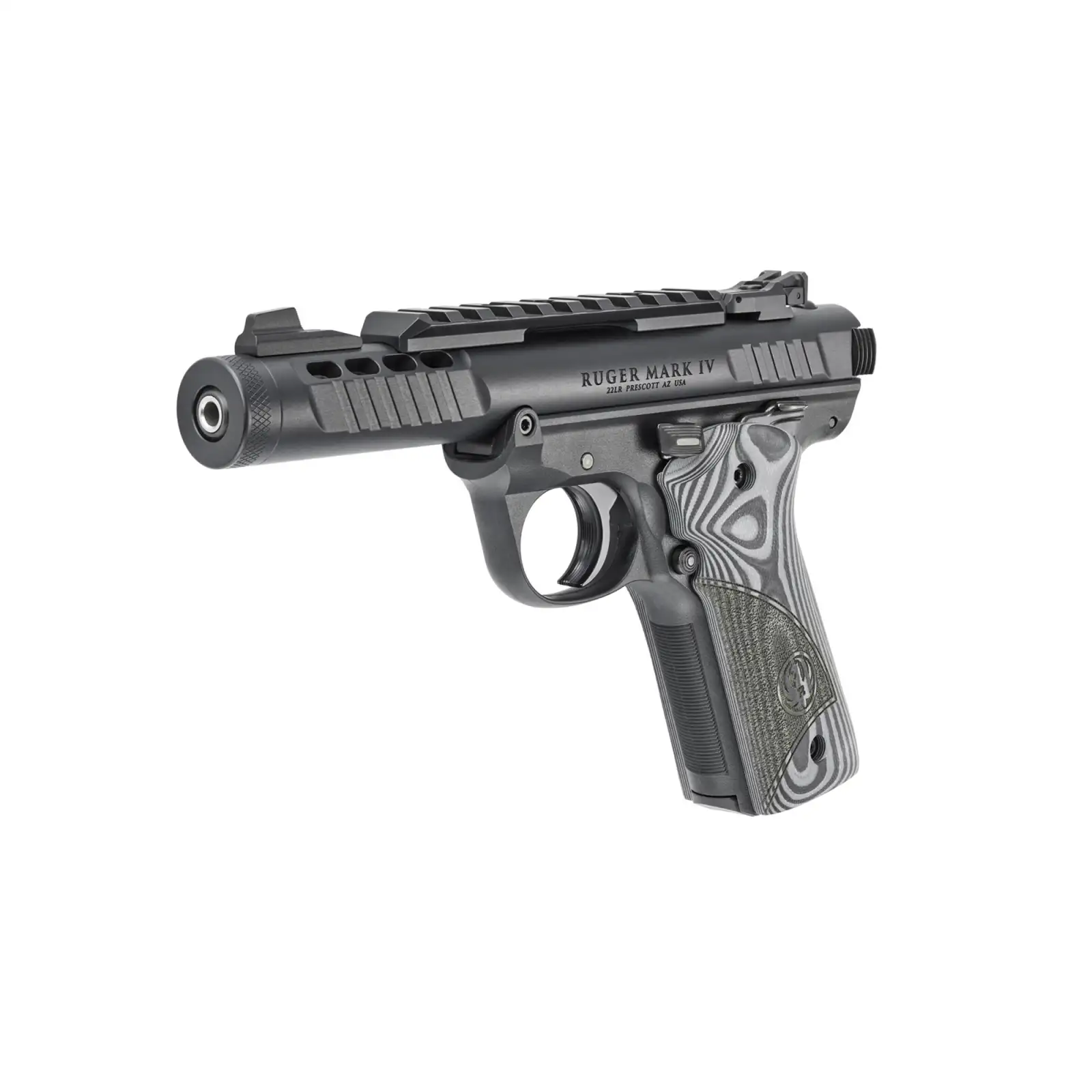 Ruger Mark IV 22/45 Lite .22 LR Pistol, Black Anodized w/Hogue Grip Plates, 4.4" Barrel, 10+1 - Image 4