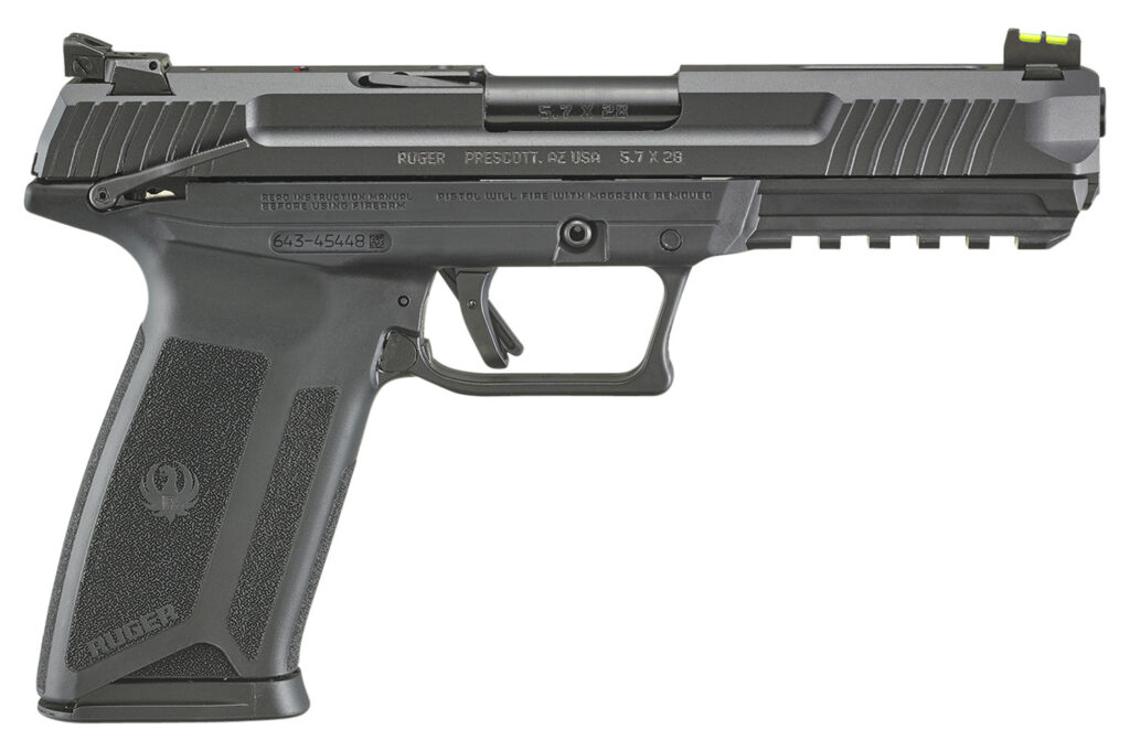Ruger-5.7 5.7x28mm Pistol, 4.94" Barrel, 10+1, Black, Optics Ready, Manual Safety