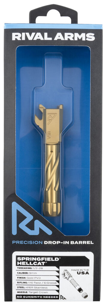 Rival Arms Precision V1 RARA20H102E Springfield Hellcat Threaded Barrel Gold PVD product image