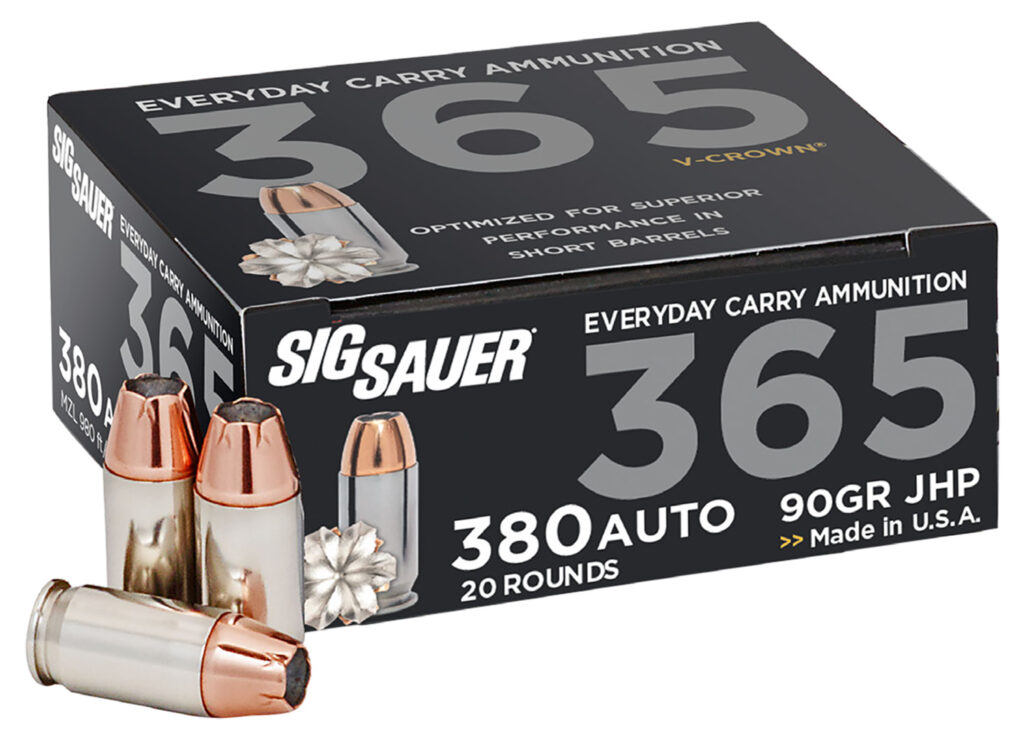 SIG Sauer V-Crown .380 Auto 90gr JHP Ammo, 20 Rounds