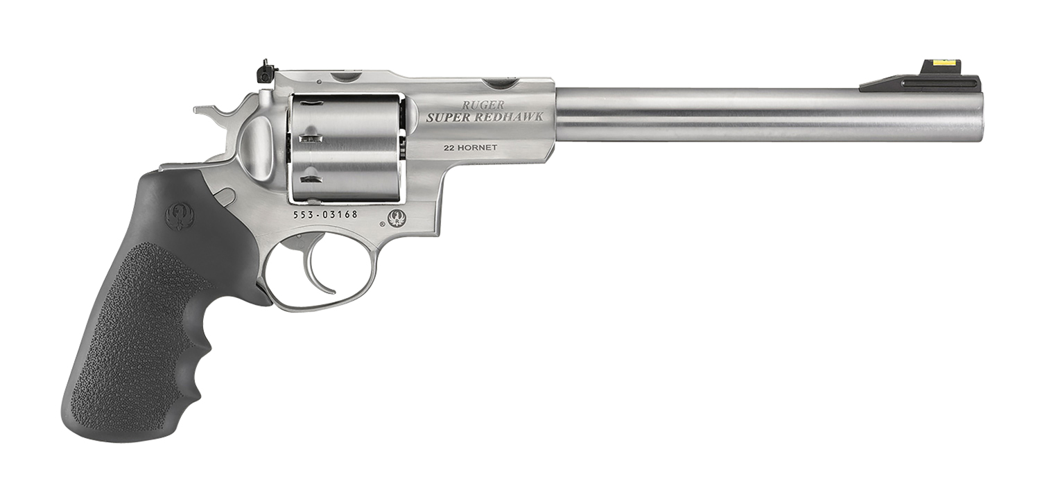 Ruger Super Redhawk .22 Hornet Revolver, 9.5" Barrel, 6-Round, Hogue Tamer Grip, Stainless - Image 3