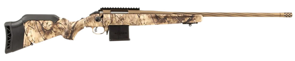 Ruger American Gen II Prairie 204 Ruger Bolt-Action Rifle, 22" Threaded Barrel, Bronze Cerakote Finish, Go Wild Camo Stock, 10+1