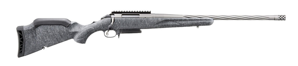Ruger American Gen II 22 Creedmoor Bolt-Action Rifle, 20" Threaded Barrel, Gun Metal Gray Cerakote Finish, Gray Splatter Synthetic Stock, 3+1