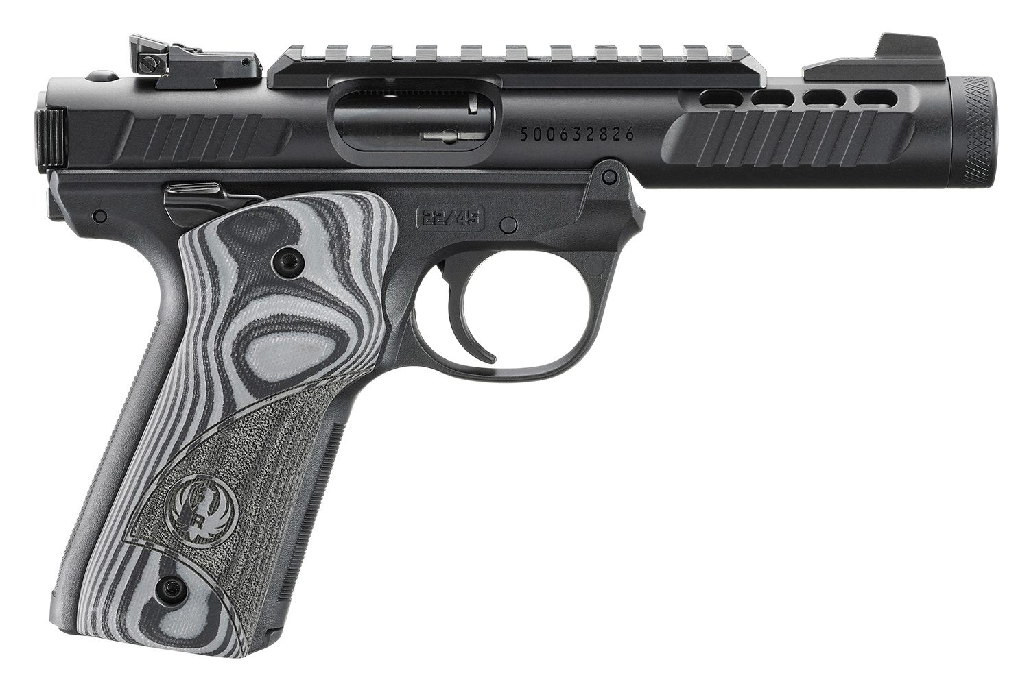 Ruger Mark IV 22/45 Lite .22 LR Pistol, Black Anodized w/Hogue Grip Plates, 4.4" Barrel, 10+1 - Image 5