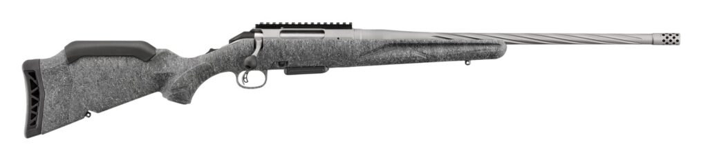 Ruger American Gen II 350 Legend Bolt-Action Rifle, 20" Threaded Barrel, Gun Metal Gray Cerakote Finish, Gray Splatter Synthetic Stock, 5+1