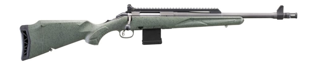 Ruger American Gen II Scout 5.56 NATO Bolt-Action Rifle, 16.10" Threaded Barrel, Cobalt Cerakote Finish, Green Splatter Stock, 10+1
