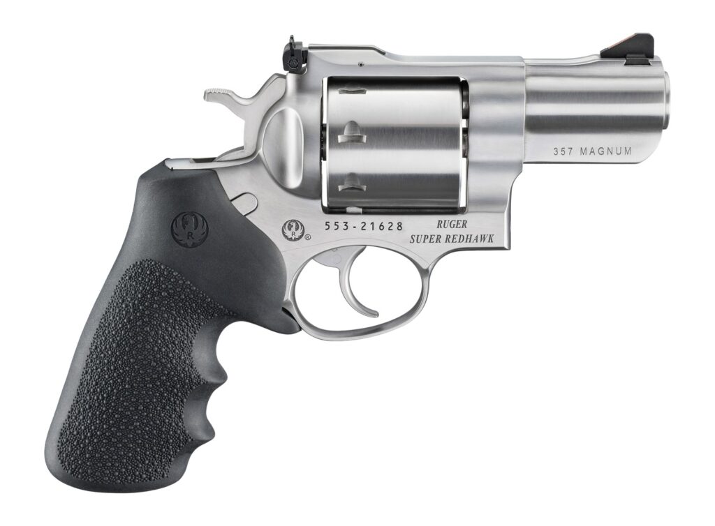 Ruger Super Redhawk .357 Magnum/.38 Special Revolver, 2.5" Barrel, 8-Round, Hogue Tamer Grip, Satin Stainless