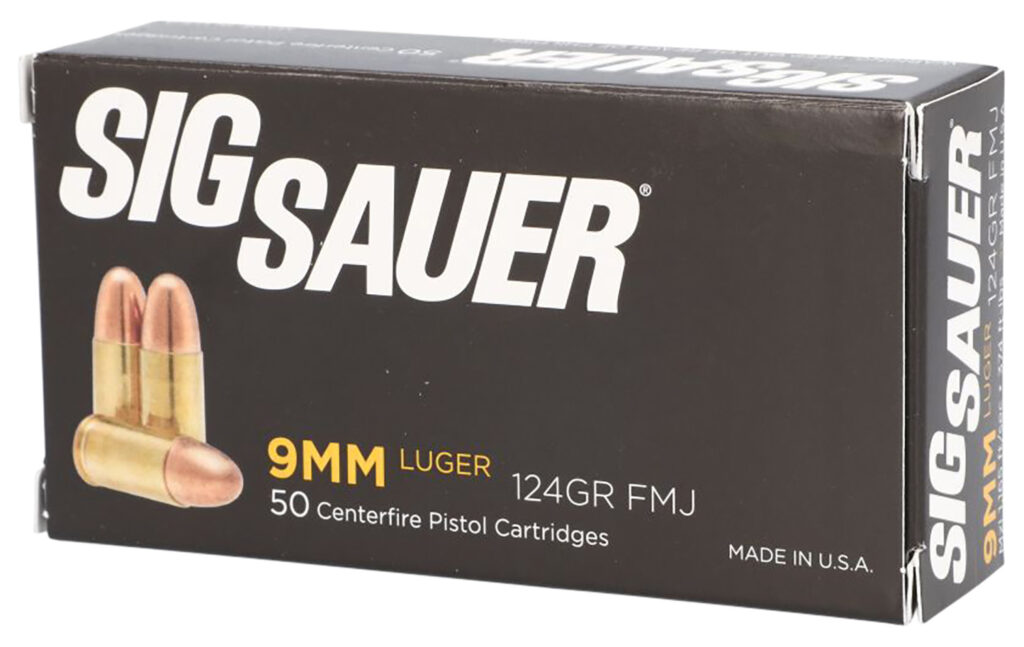 SIG Sauer Elite Ball 9mm Luger 124gr FMJ Ammo, 50 Rounds