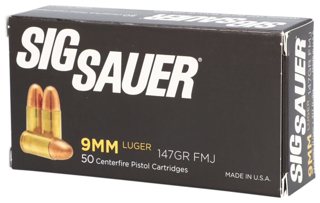 SIG Sauer Elite Ball 9mm Luger 147gr FMJ Ammo, 50 Rounds