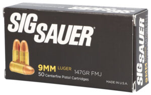 SIG Sauer Elite Ball 9mm Luger 147gr FMJ Ammo, 50 Rounds