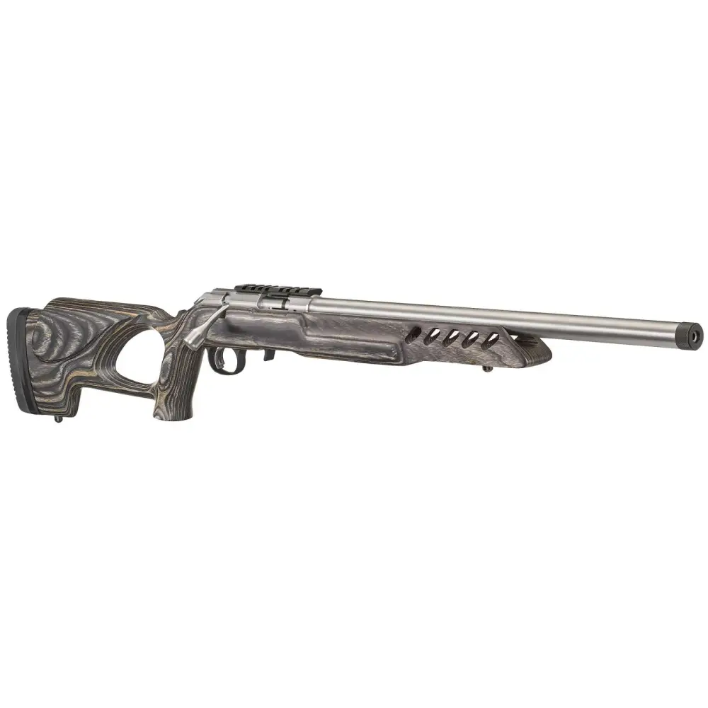 Ruger American Rimfire Target .22 LR Rifle, 18" Barrel, Satin Stainless Finish, Black Laminate Stock