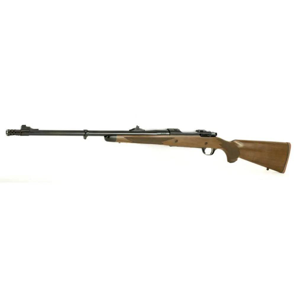 Ruger M77 Hawkeye African .375 Ruger Blued Rifle with Muzzle Brake System - Image 4