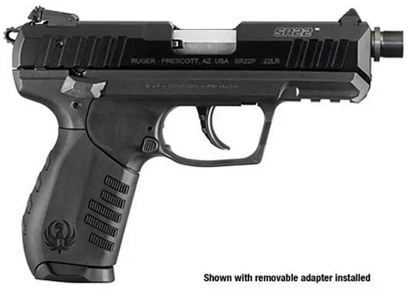 Ruger SR22 .22 LR Pistol, 3.5" Threaded Barrel, 10+1, Black, Two Magazines