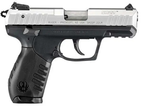 Ruger SR22 .22 LR Pistol, 3.5" Barrel, 10+1, Stainless Slide, Two Magazines